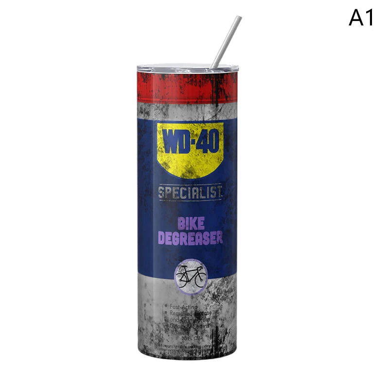 WD40 Dirty Pattern Thermos Cup | 20oz Insulated Stainless Steel Tumbler with Lid