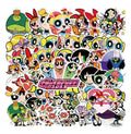 50 PCS Powerpuff Girls Graffiti Waterproof Sticker Set | Luggage, Laptop, Helmet Decor