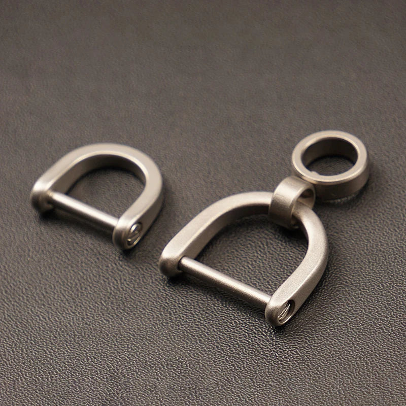 Titanium D Ring Key Shackle | U Shape Horseshoe Clasp for Car Key Fob and DIY Leather Key Organizer