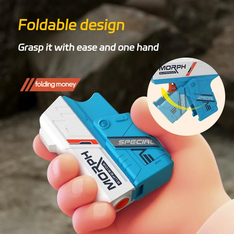 Foldable Mini Soft Bullet Toy Gun | Spinner Revolver Design for Stress Relief and Outdoor Fun