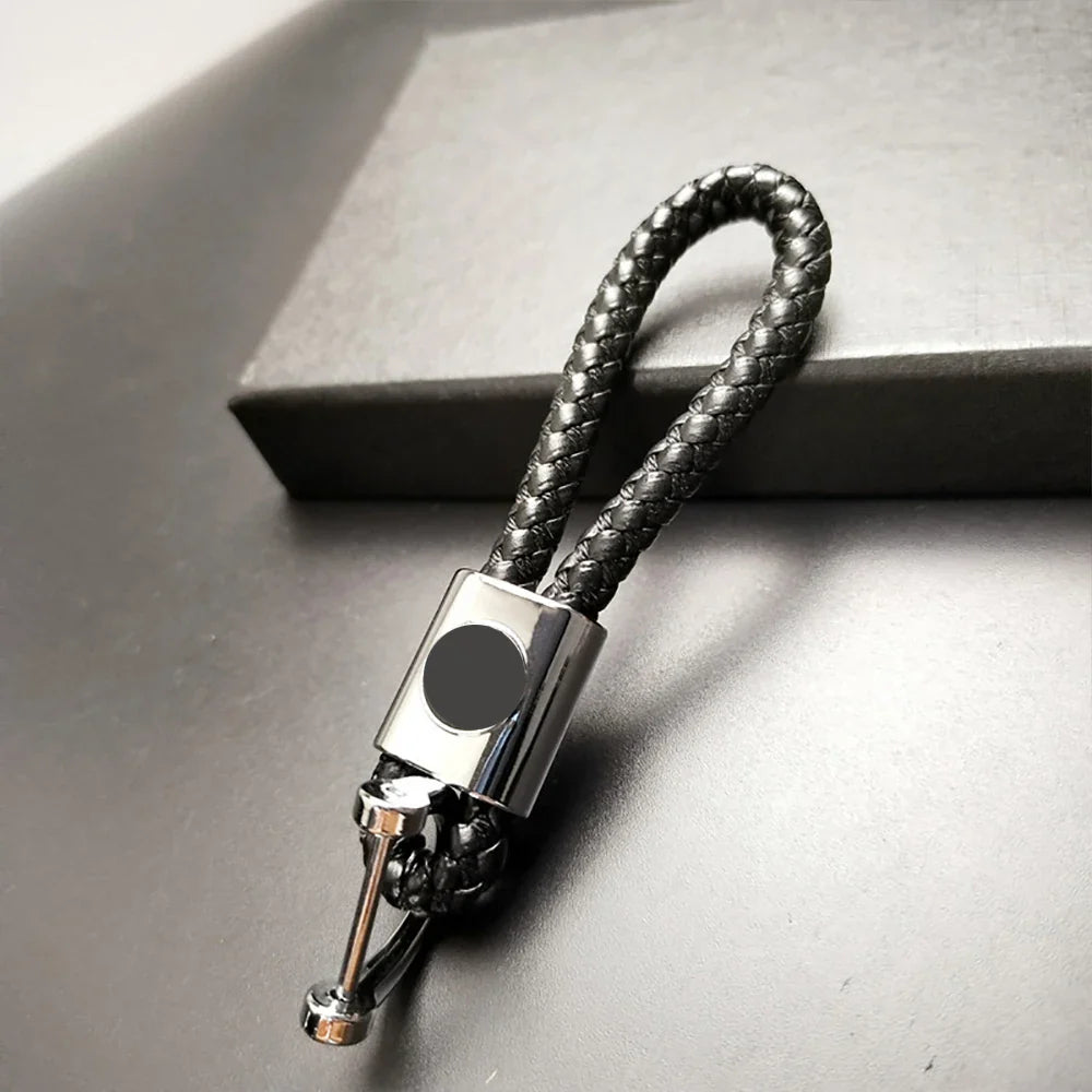 Custom Car Logo Keychain | Metal Woven Key Ring for Mercedes Benz VW Audi