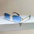 Rimless Square Sunglasses | Vintage Gradient UV400 Shades