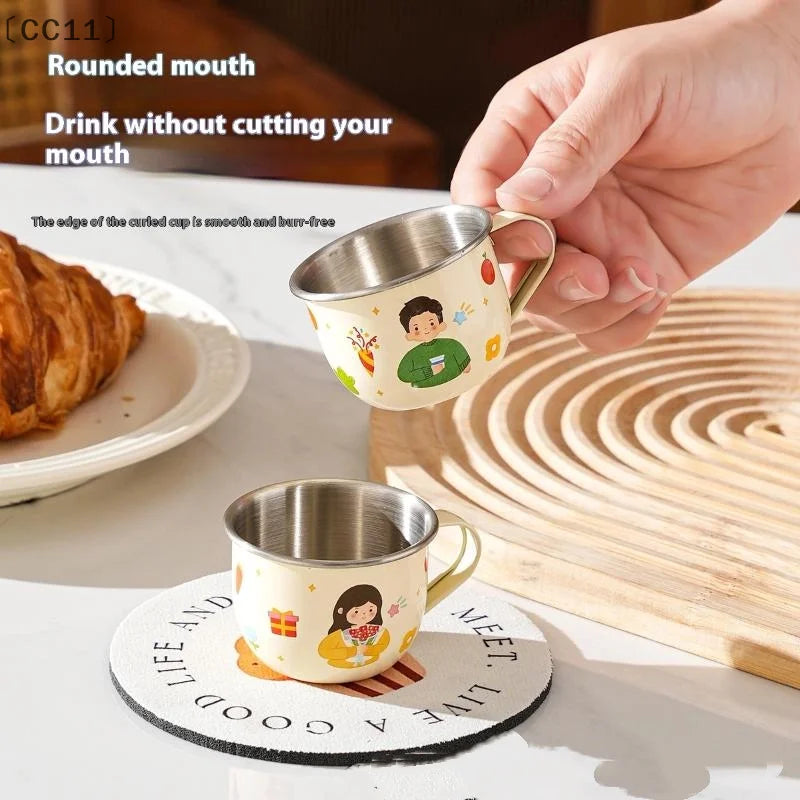 80/220ml Stainless Steel Kids Water Cup | Anti-Scalding Mini Mug