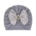Baby Girl Bowknot Turban Hat with Rhinestone | Soft Knit Headwear for Infants