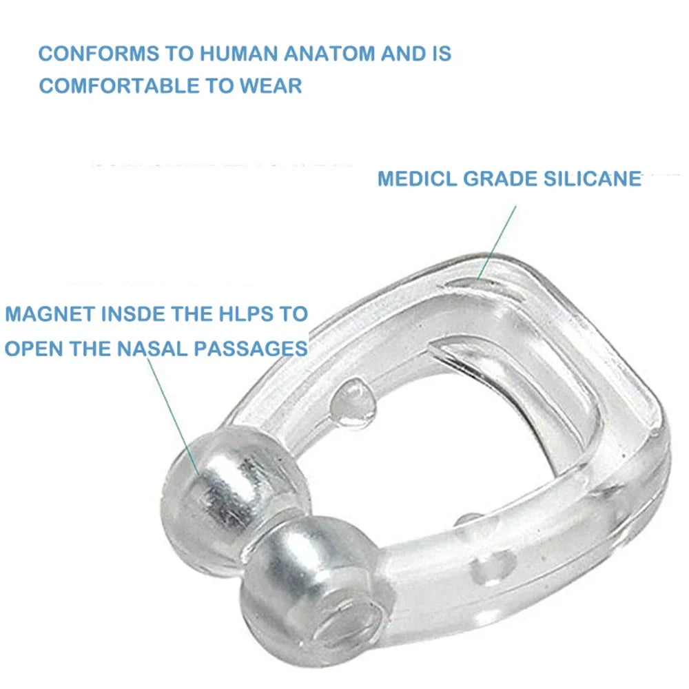 SilentSleep Anti Snoring Nose Clip | Magnetic Silicone Sleep Aid with Travel Case