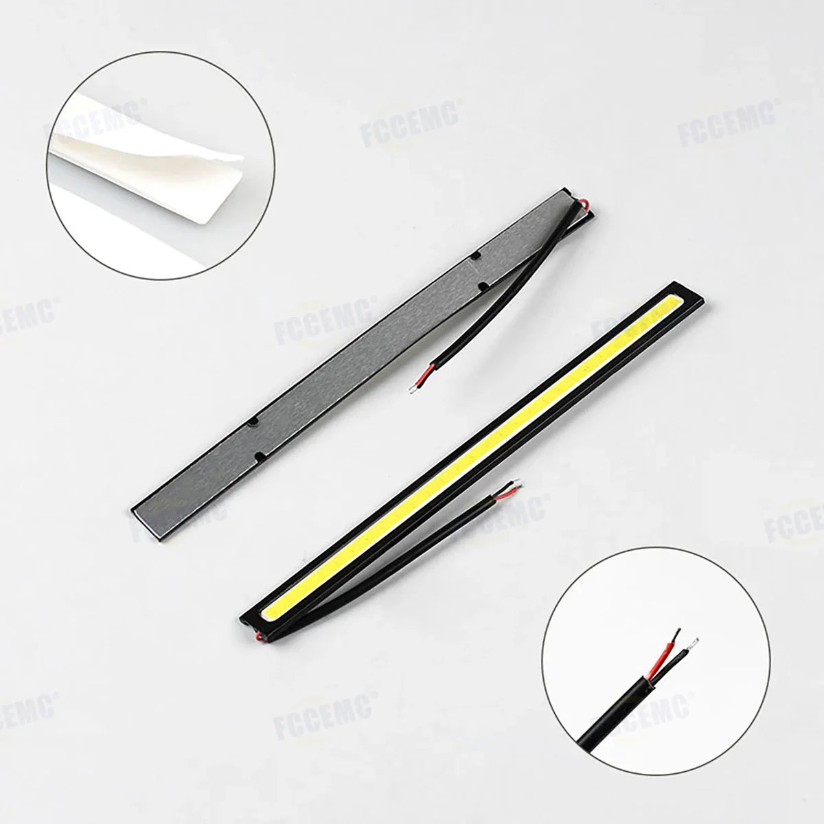 2pcs Ultra Thin LED Car COB Daytime Running Lights | Waterproof 12V Ambient Lamp Bar