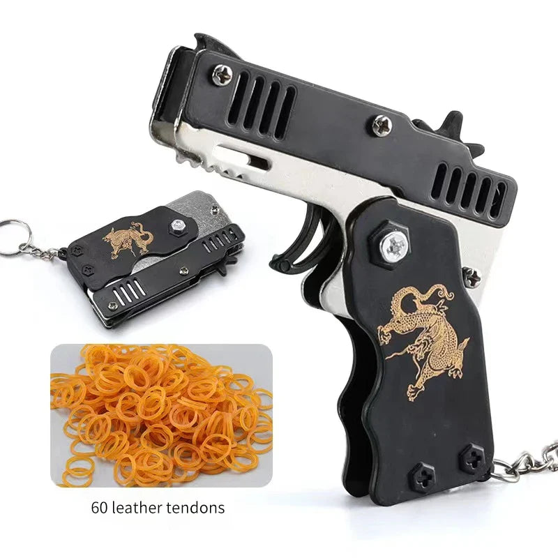 Folding Rubber Band Toy Gun | Elastic Pistol for Kids Outdoor Play