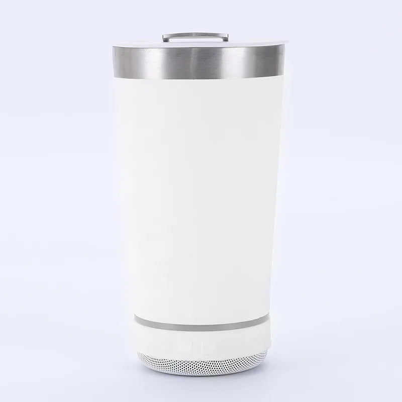 16oz Vacuum Insulated Bluetooth Speaker Beer Cup Tumbler | Stainless Steel Mug Gift