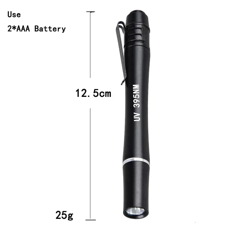 Mini UV Flashlight 365nm 380nm 395nm | Black Light Ultraviolet Lamp Torch