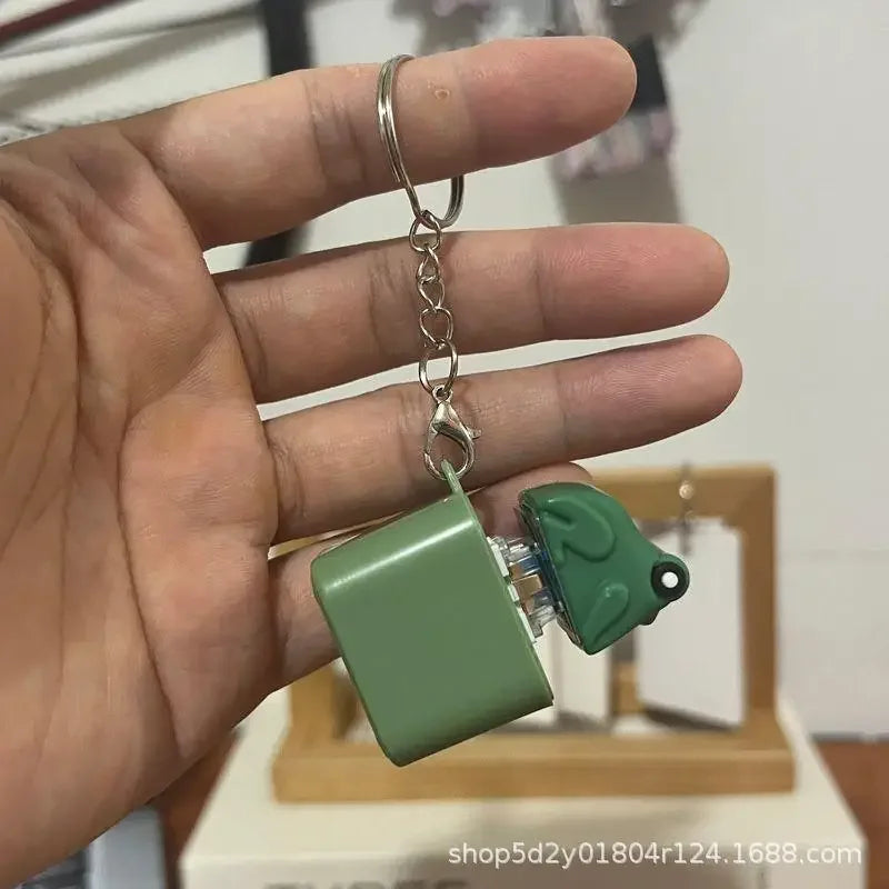 Funny Croaking Frog Duck Keychain | Rechargeable Fidget Clicker with LED Sound