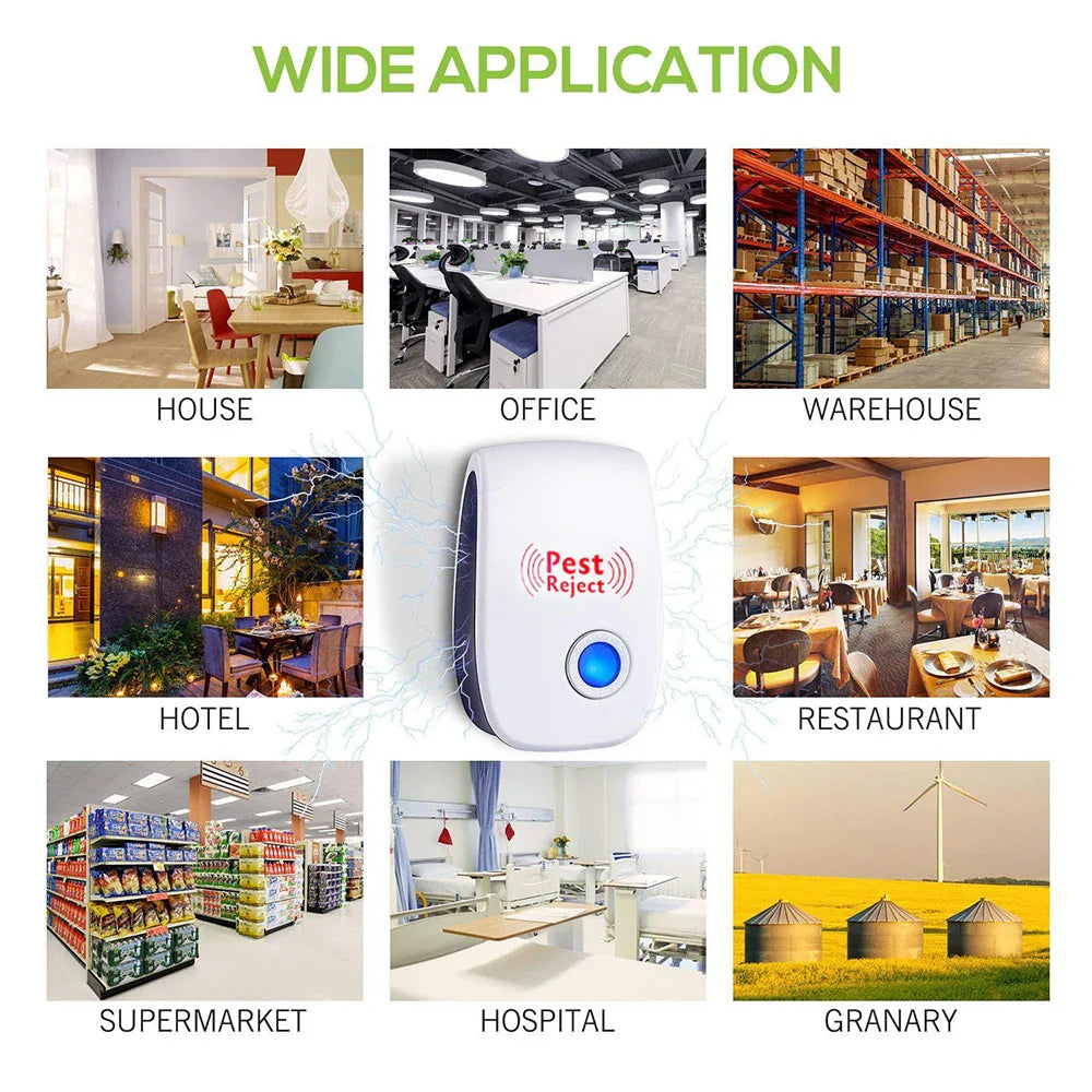 Ultrasonic Pest Repeller | 6-in-1 Household Electronic Rodent and Insect Repellent