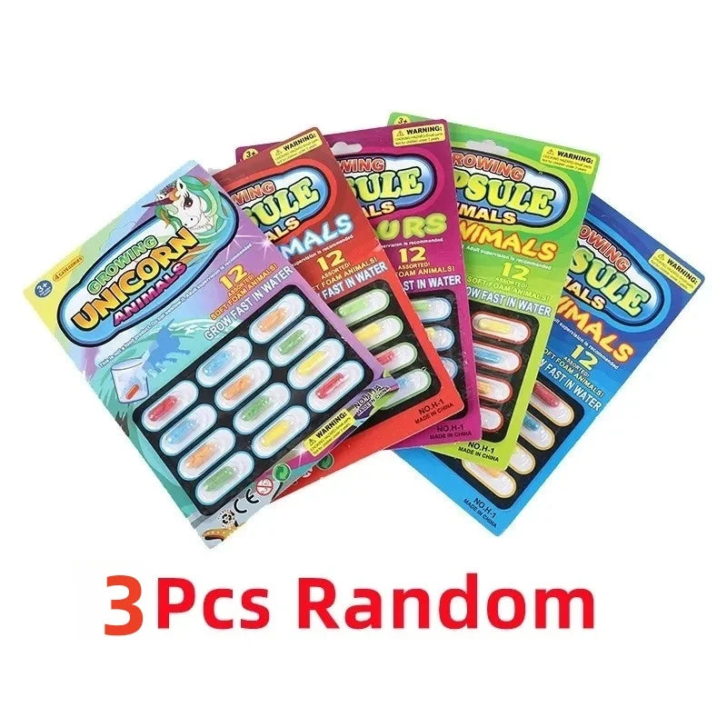 3Pcs Expanding Sponge Capsule Toys | Dinosaur and Sea Animal Bath Puzzles