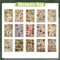 Mr. Paper 30pcs Vintage Sticker Book | Old-Timey Amusement Park Retro Decal Collection for Planners and Journals