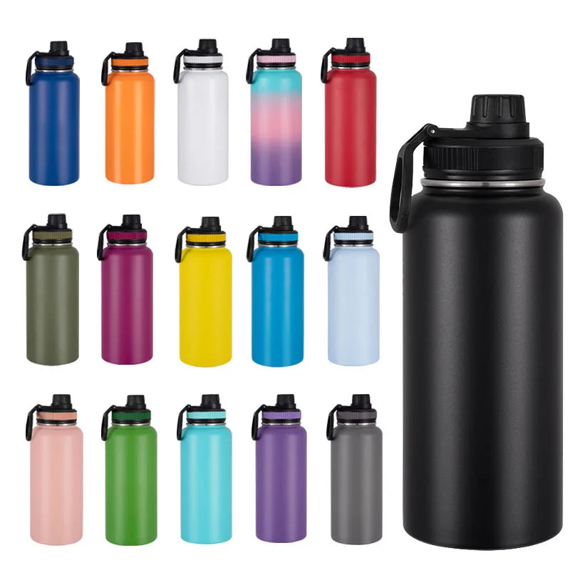 Large Sports Double Wall Stainless Steel Water Bottle | Insulated Thermos Vacuum Flask