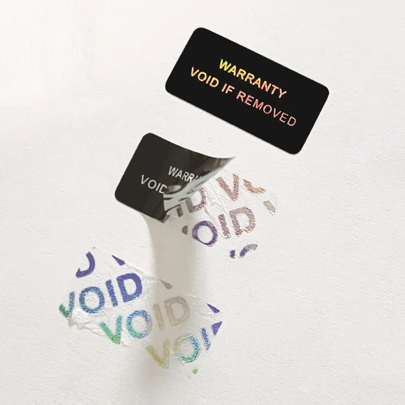 100 Pack Tamper Proof Warranty Stickers | Security Seal Void Labels