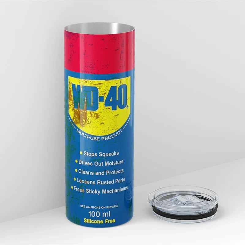 WD40 Dirty Pattern Thermos Cup | 20oz Insulated Stainless Steel Tumbler with Lid