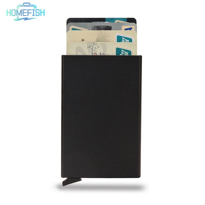 HOMEFISH Smart Wallet Card Holder | Pop Up Minimalist Metal Wallet for Men and Women