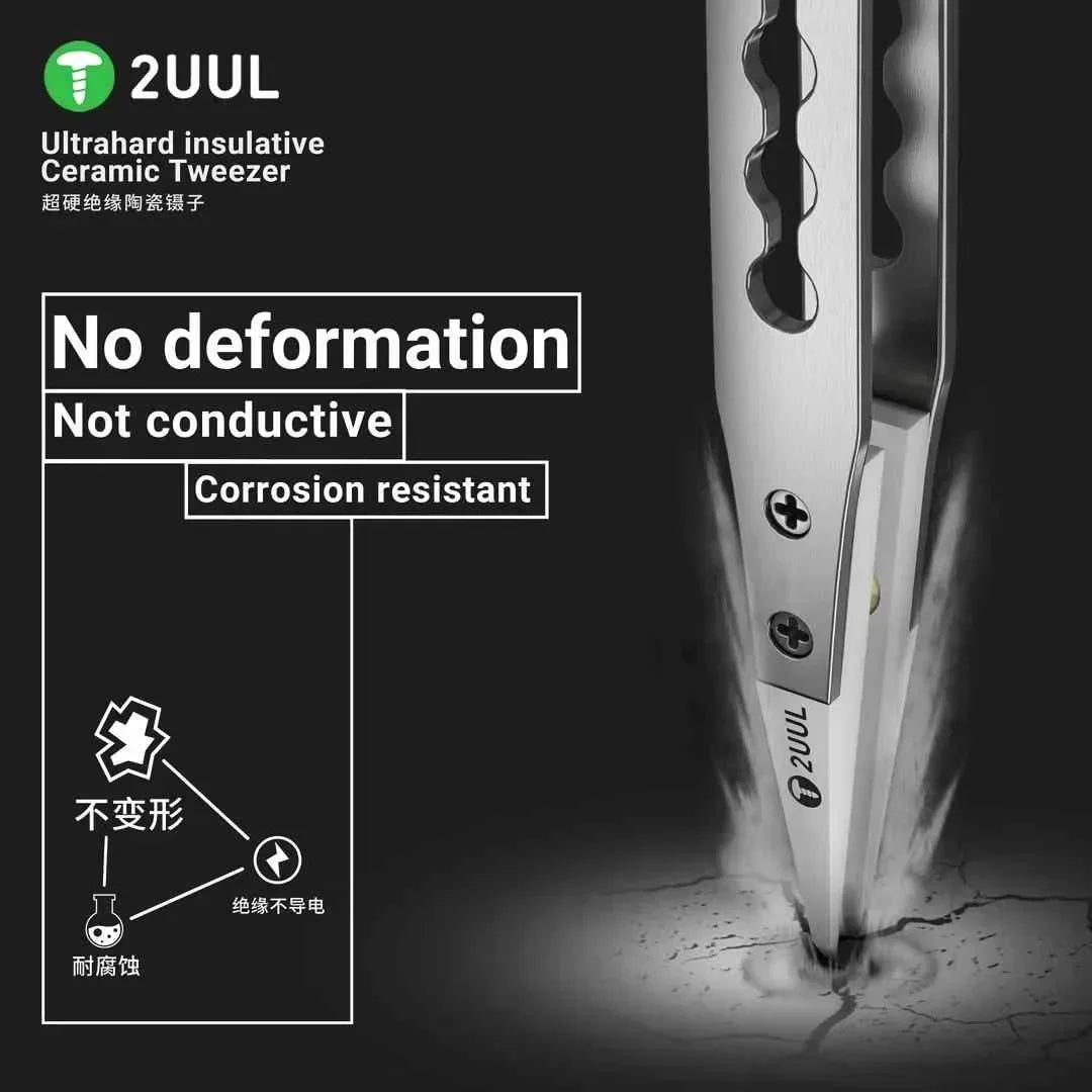2UUL TW31 Ultrahard Ceramic Tweezer | Anti-Static for Mobile Chip Repair