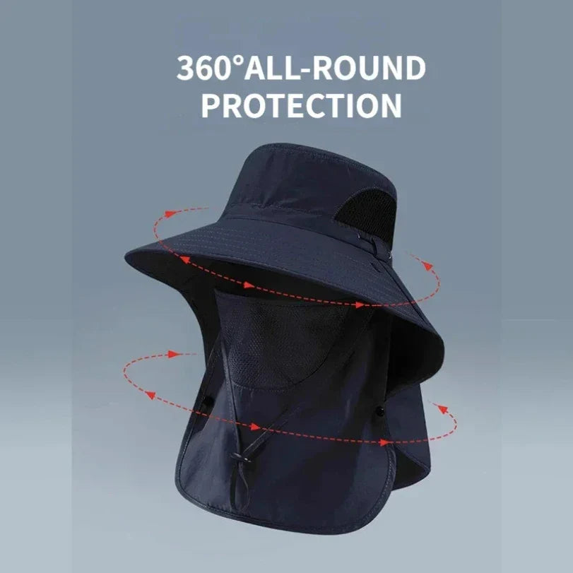 All-Season Outdoor Sun Hat | UV Protection Fishing Cap with Neck Flap