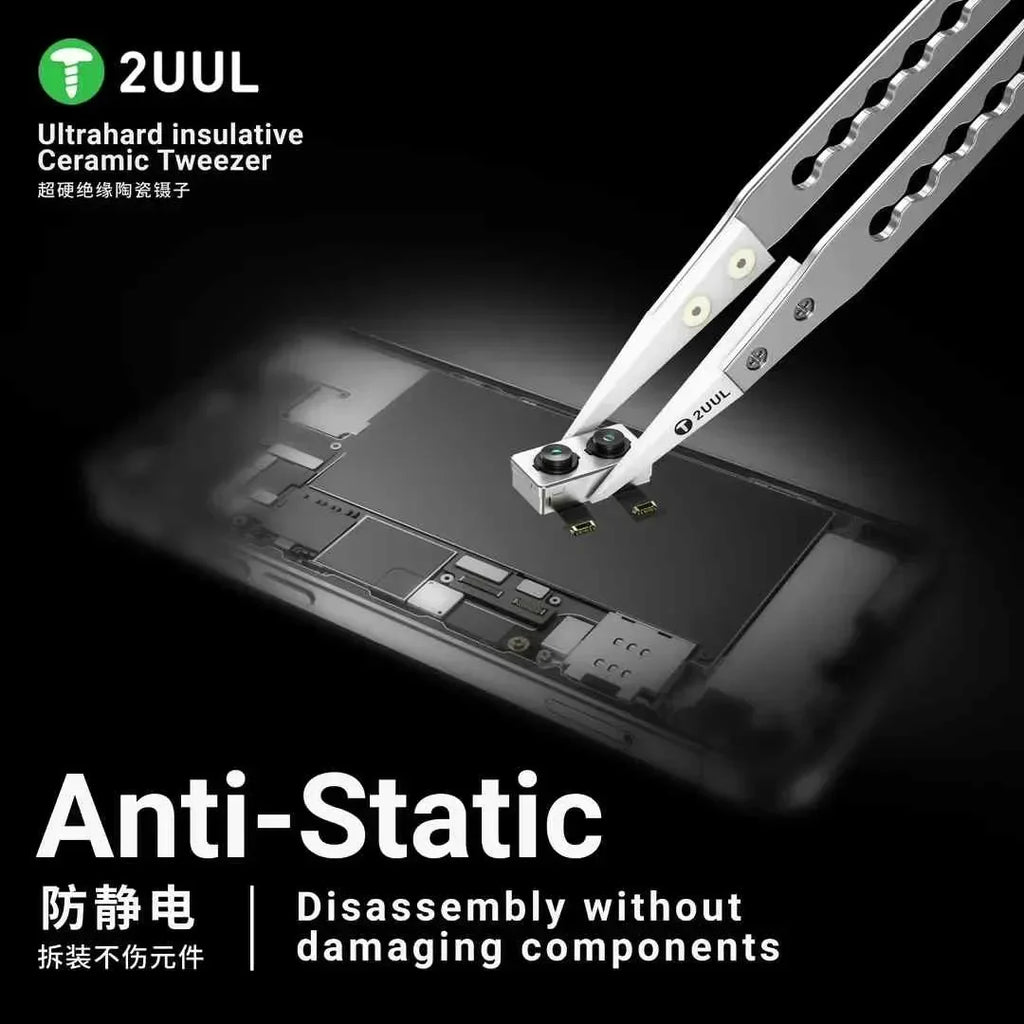 2UUL TW31 Ultrahard Ceramic Tweezer | Anti-Static for Mobile Chip Repair