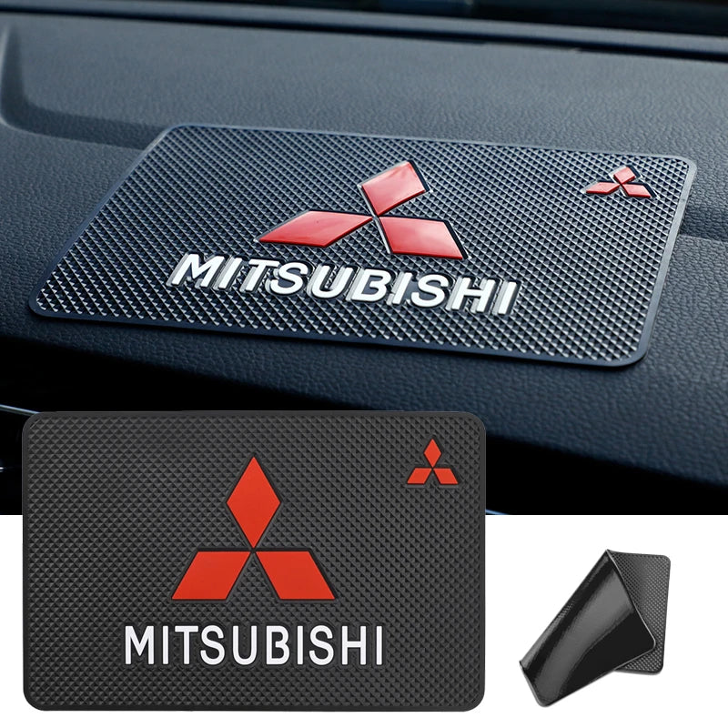 PVC Car Emblem Non-Slip Mat Dashboard Pad | Mitsubishi L200 ASX Pajero