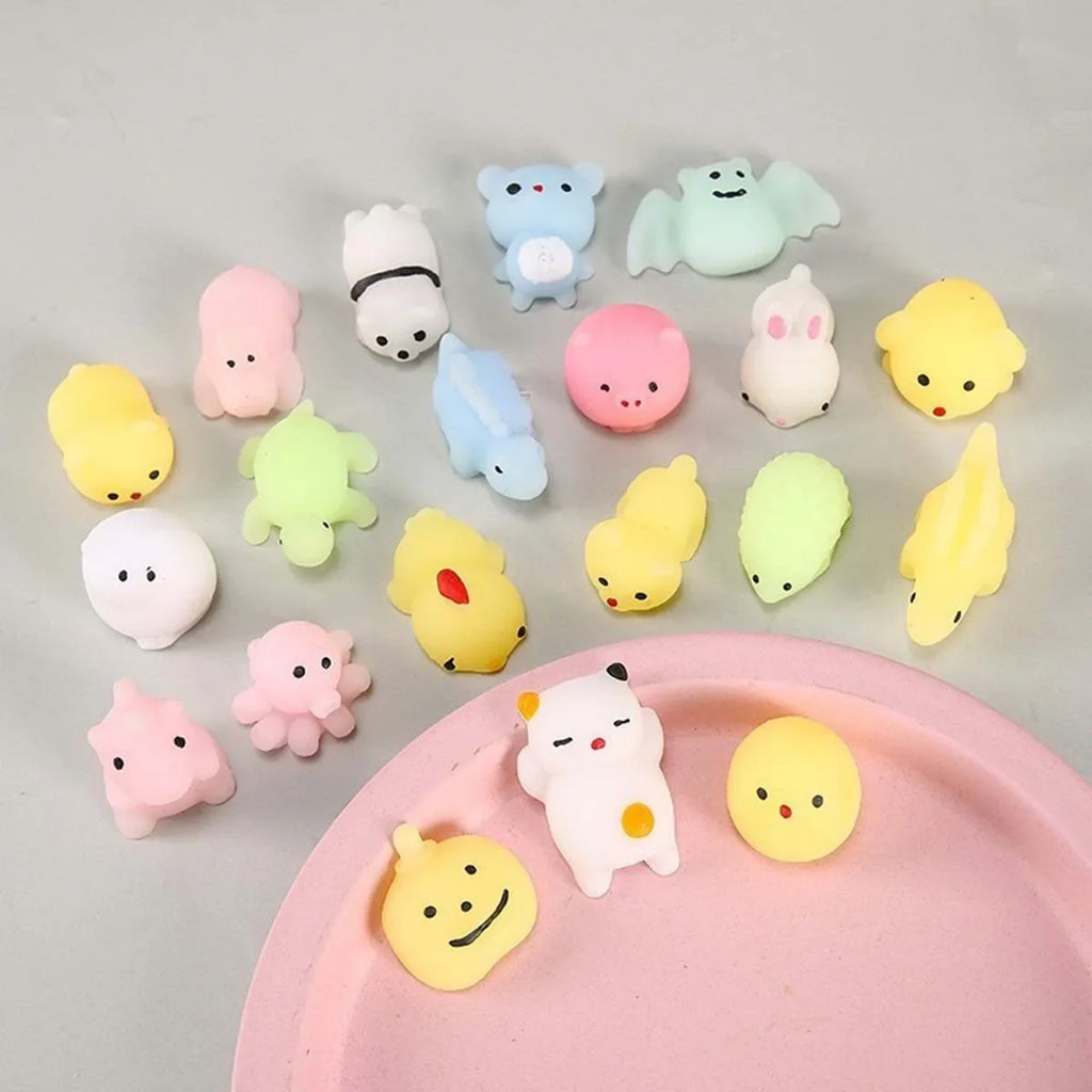 30 PCS Pinch the Joyful Animal Toy Set | Squeeze Stress Relief Fidget Toys for Kids and Adults