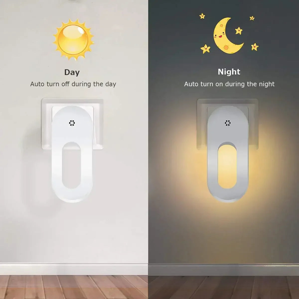 LED Plug Night Light with Twilight Sensor | Energy Saving Wall Socket Lamp for Kids Room