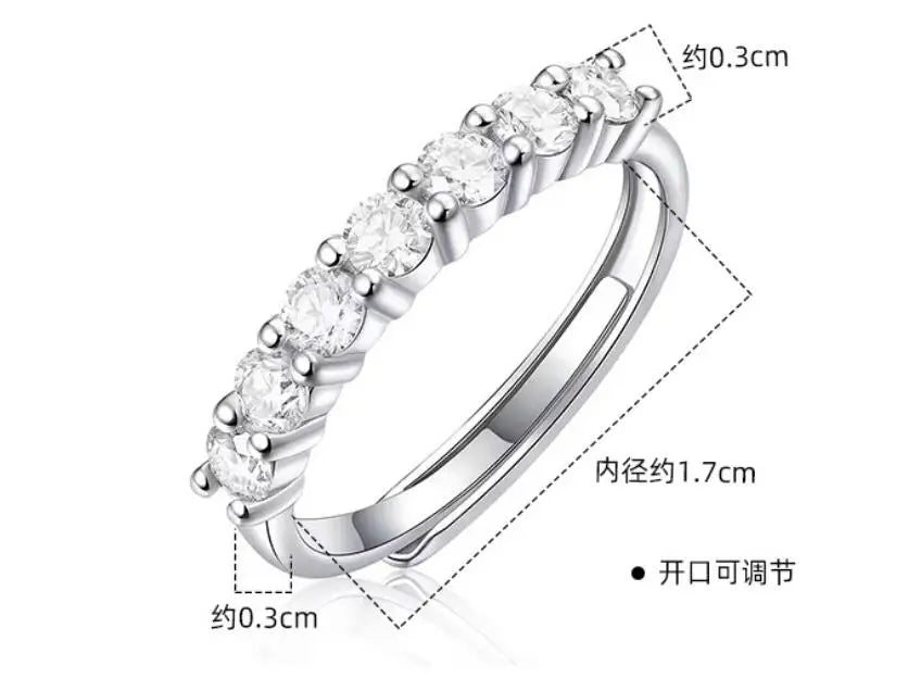 White Gold D Color Moissanite Ring for Women | 925 Silver Wedding Band