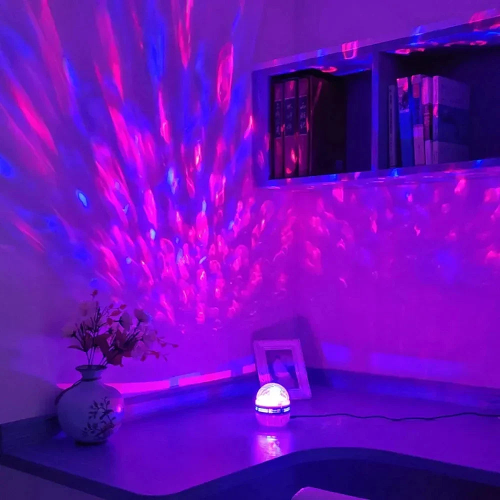 Starry Moon Night Light Projector | USB RGB Rotating Ambiance Lamp for Kids Room