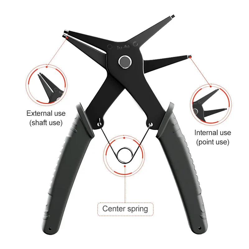 2 in 1 Snap Ring Pliers | Internal and External Retaining Ring Tool