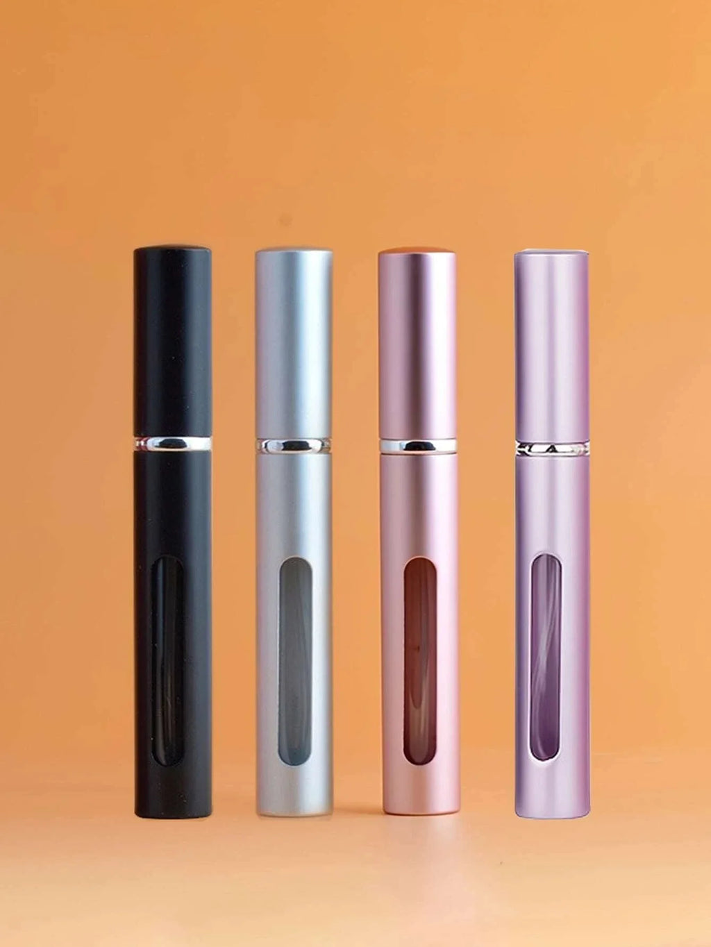 Refillable Glass Perfume Bottles Set | 4 Spray Bottles with Funnels and Dispensers