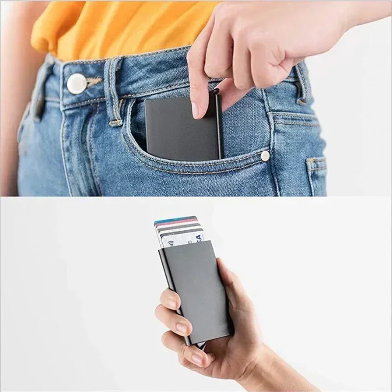 Pop Up Minimalist Smart Wallet | Thin Slim RFID Credit Card Holder for Men Women