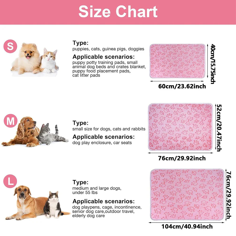Ultra-Soft Paw Print Dog Blanket | Cozy Machine Washable Pet Bed Pad