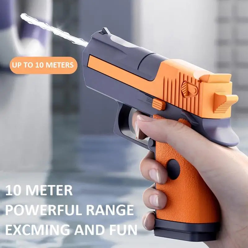 Mini Desert Eagle Water Gun | Mechanical Continuous Firing Toy for Kids Summer Play