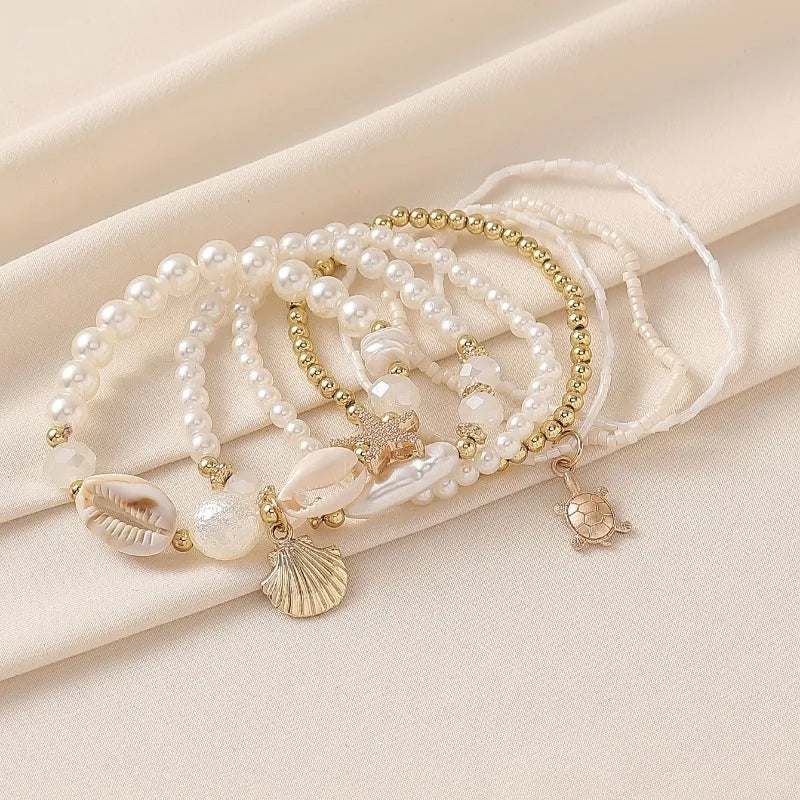 Bohemia Crystal Tassel Multicolor Beads Bracelet | Handmade Elastic Charm Wrap for Women