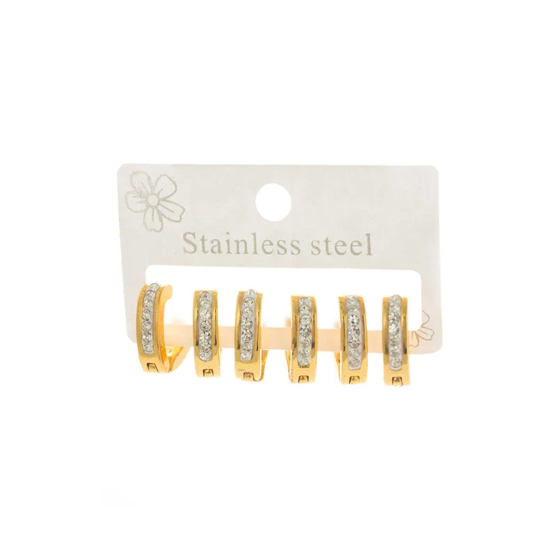 316L Stainless Steel Hollow V-shape Zircon Earrings | Simple Versatile Drop Earrings for Women and Men