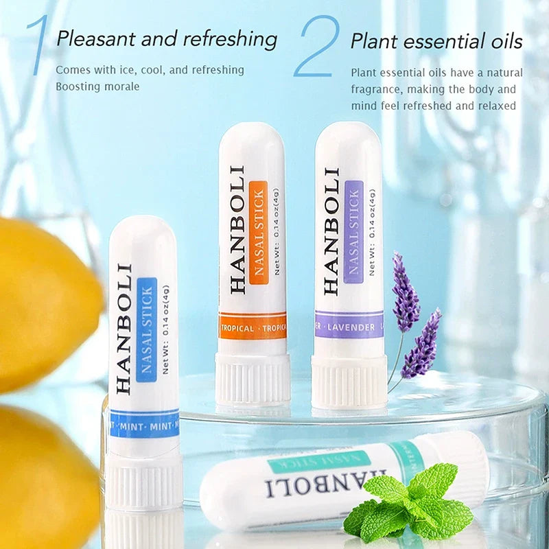 4Pcs Nasal Stick Aromatherapy Inhaler | Focus & Breathing Enhancer for Driving Alertness