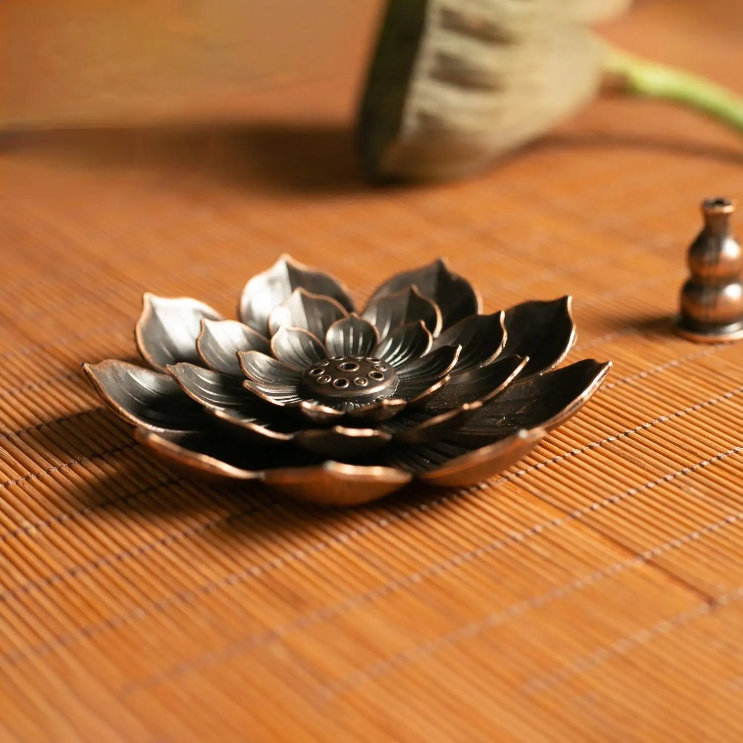 Lotus Alloy Incense Burner Stick Holder | Buddhism Meditation Decor