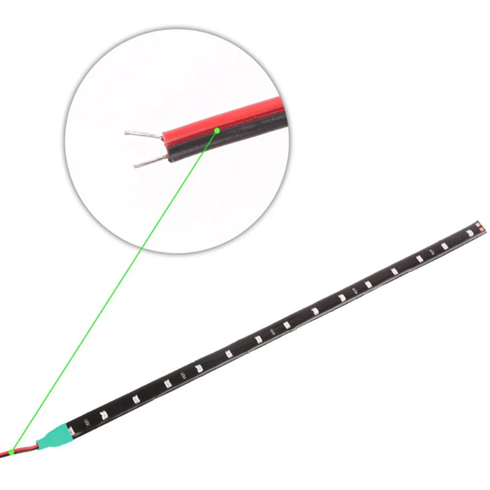 LED Car Strip Light 30cm 12V Waterproof | 2-Pack Neon Atmosphere Lamp for Interior Car Decor