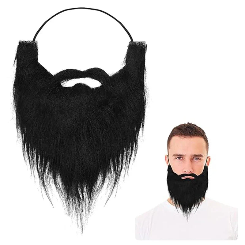 Fake Beard for Party, Halloween, and Christmas Costume | Realistic White and Black Beard