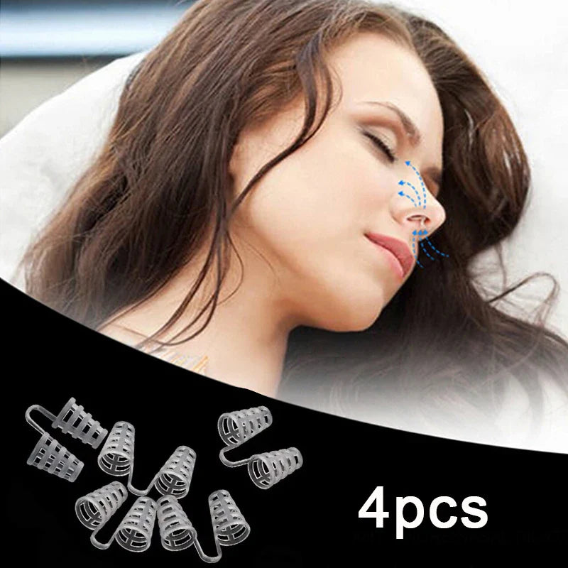 4pcs Anti Snoring Device for Easy Breathing | Natural Sleep Aid Nose Clip