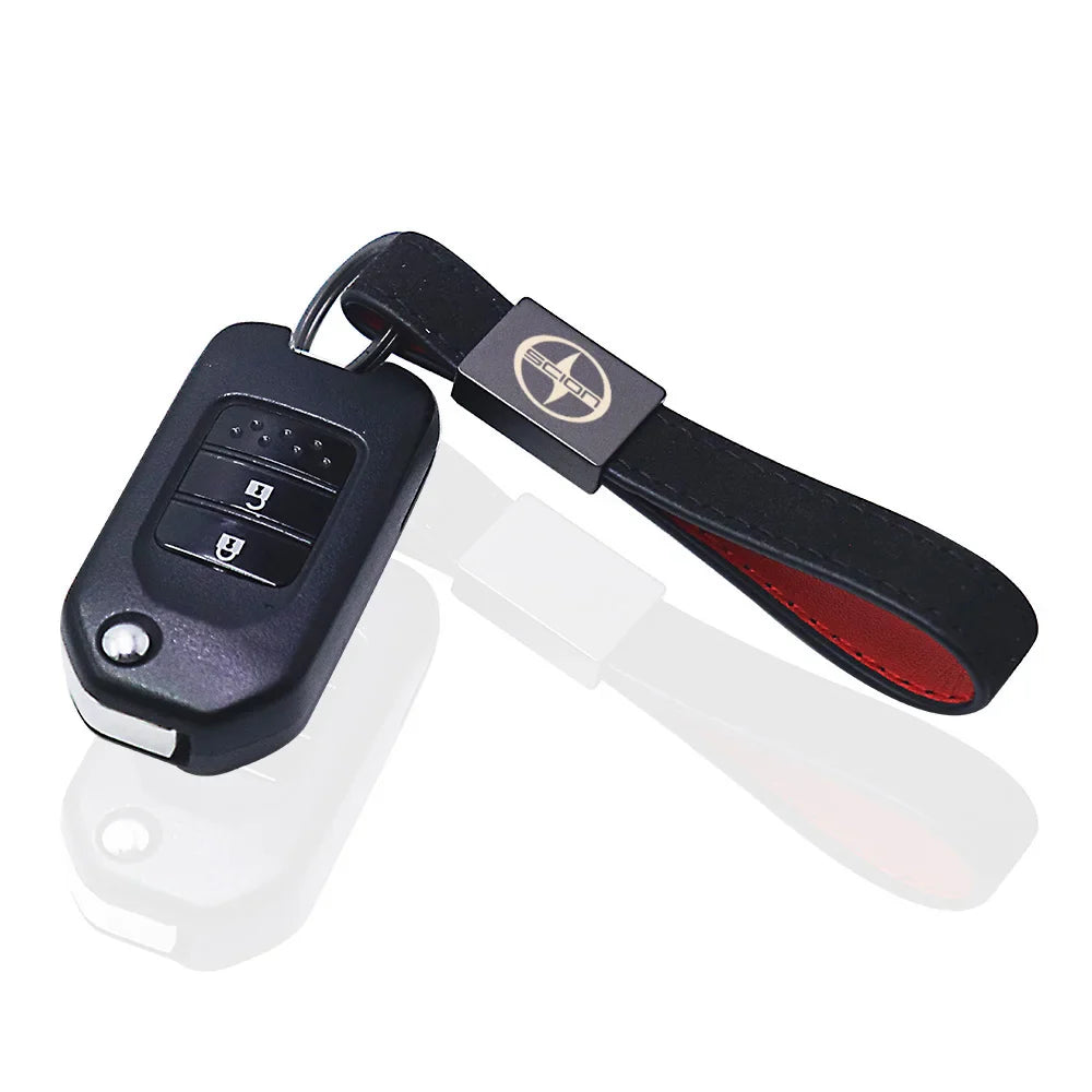 Leather Keychain for Toyota Scion xA xB xD iQ tC | Car Accessories