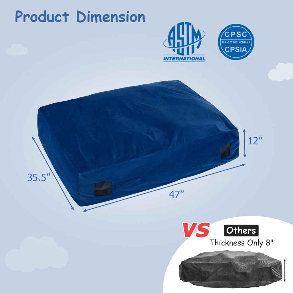 47 x 35.5 Inch Crash Pad Sensory Mat with Foam Blocks and Washable Cover