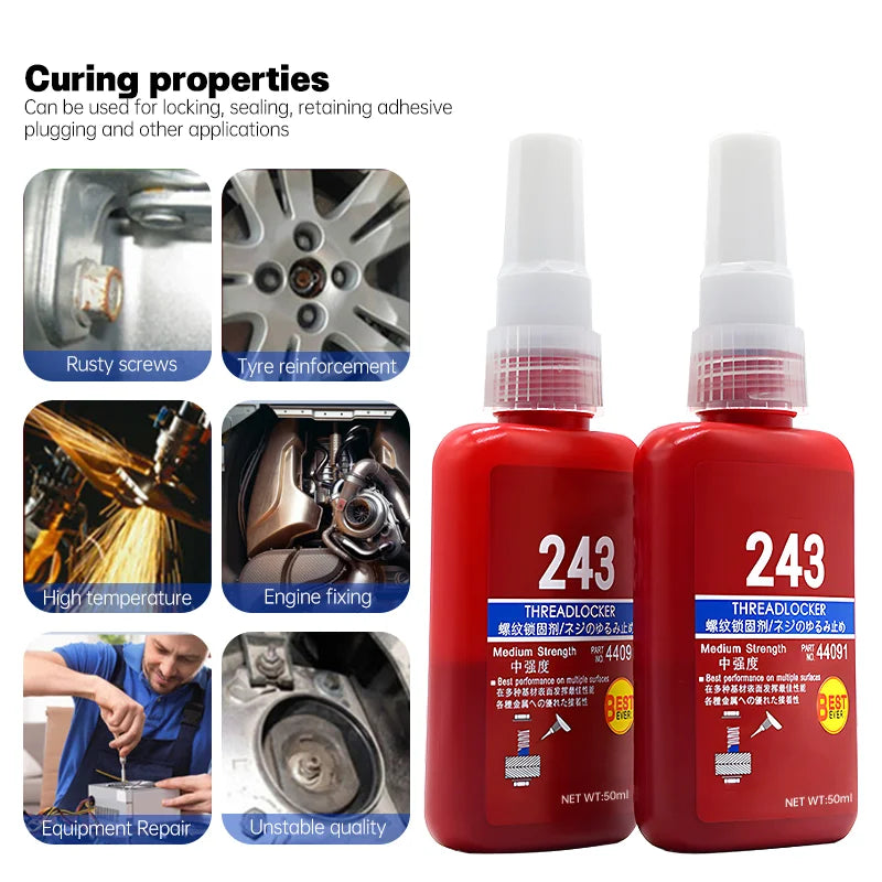 50ml Threadlocker Anaerobic Glue | Anti-Loose Screw Fastening Sealant