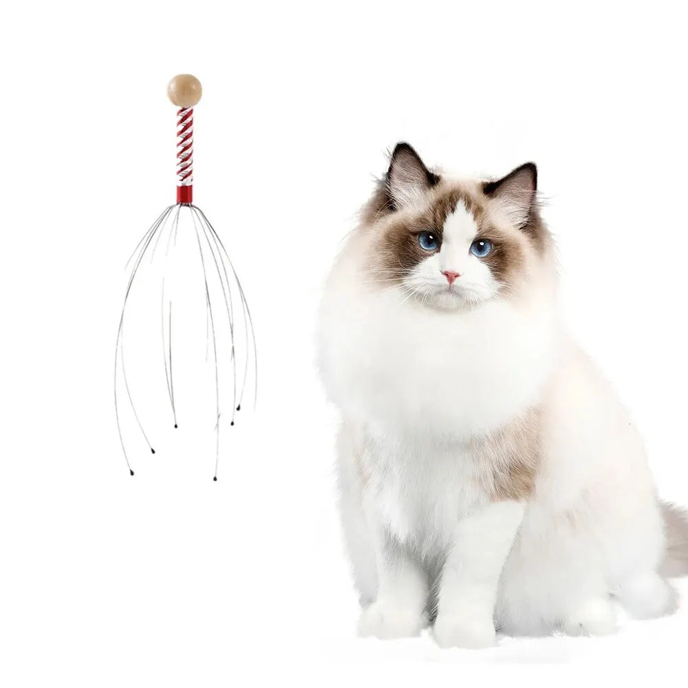 Wooden Cat Massager | Relaxing Claw Care Tool for Pets