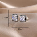 Blue Zircon Stud Earrings for Women | European Style Silver Jewelry