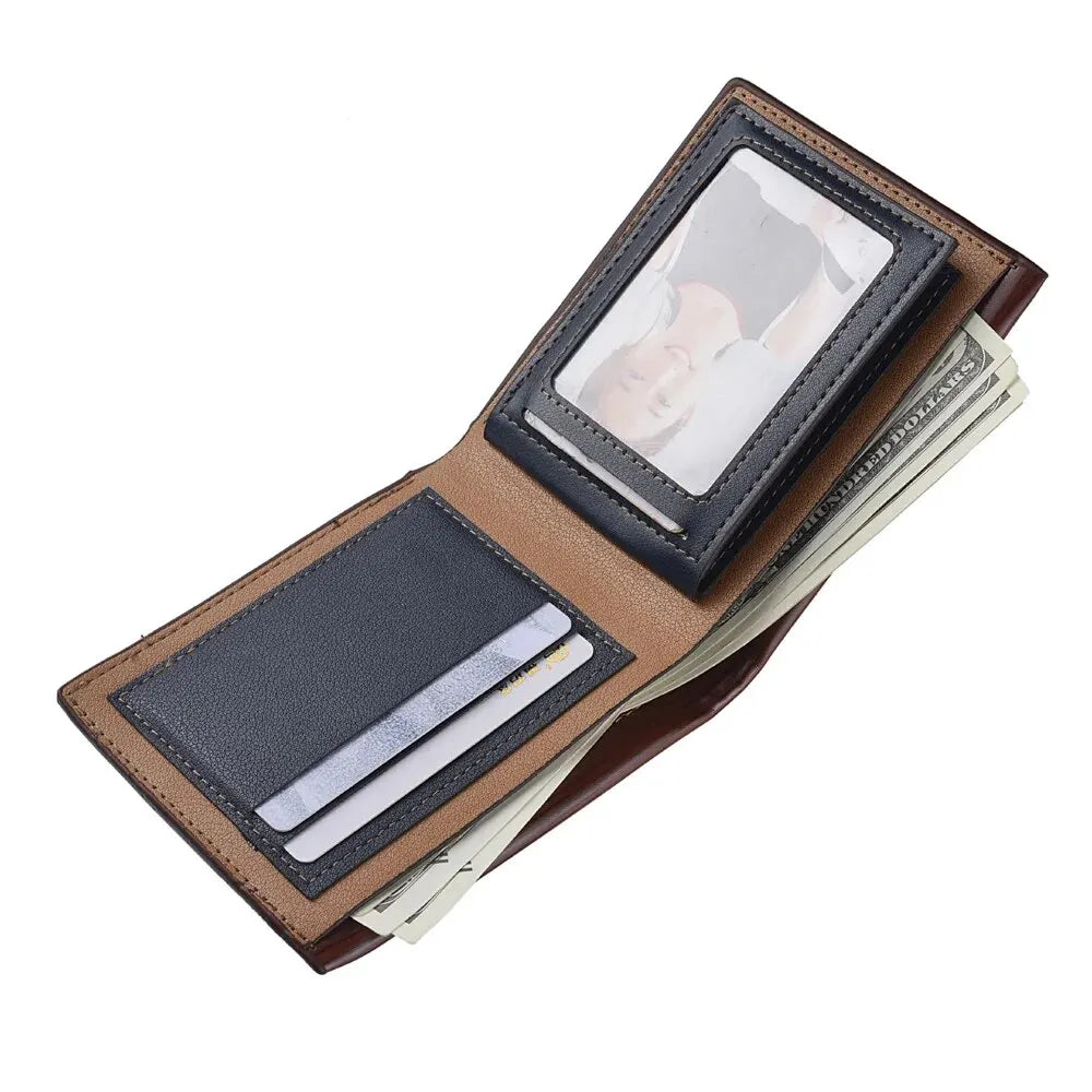 Men's Slim PU Leather Wallet | Business Card Holder with Multiple Slots