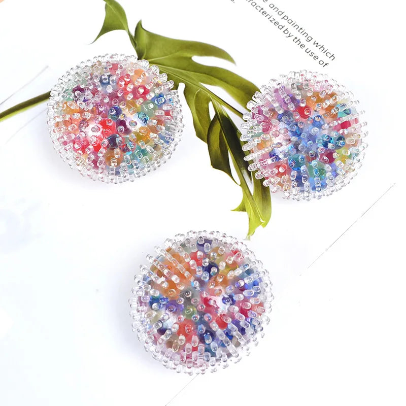 No Net Burr Release Colorful Bead Ball Massage Stress Relief Ball | Pinch Music Squeeze Toy for Adults and Kids