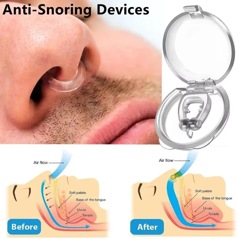 Anti Snore Nose Clip | Magnetic Silicone Sleep Aid for Snoring and Apnea
