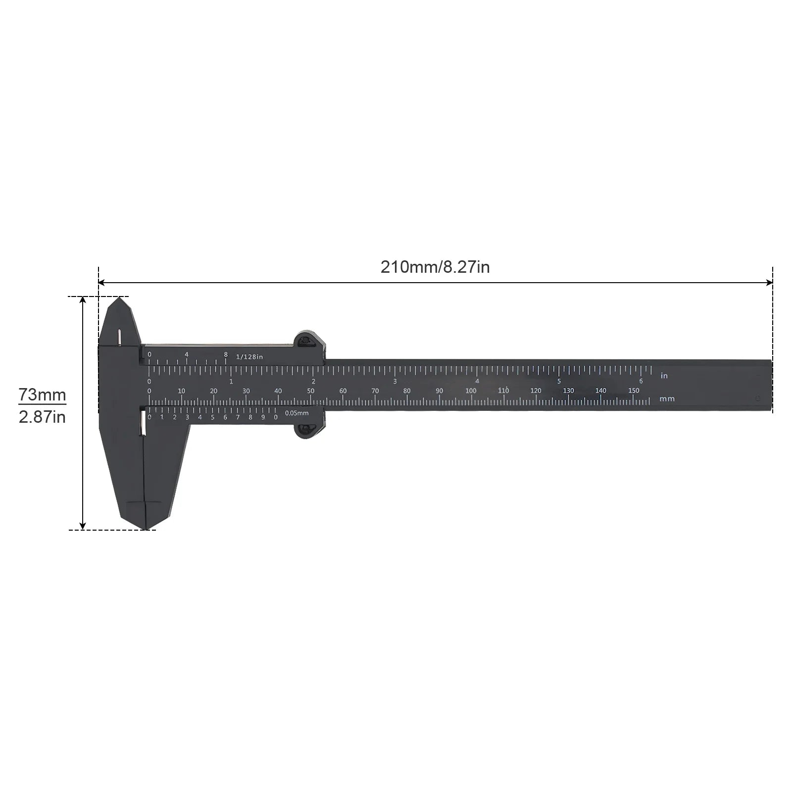 Double Scale Plastic Vernier Caliper 0-150mm | Portable Mini Measuring Tool for Carpentry and Jewelry